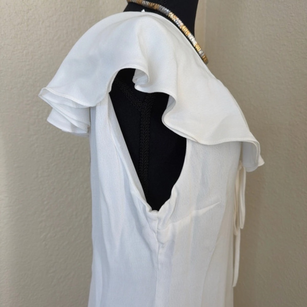 Zara Cream Ruffled Midi Dress - Picture 6 of 7